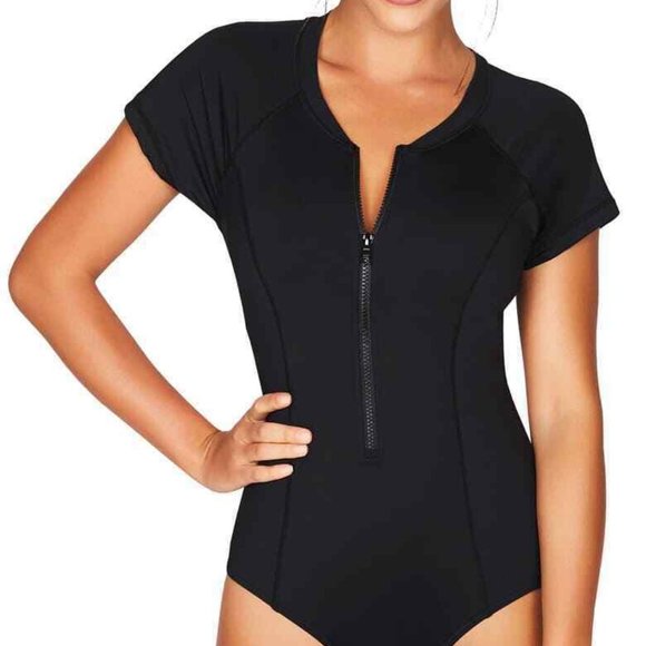 zip one piece swimsuit